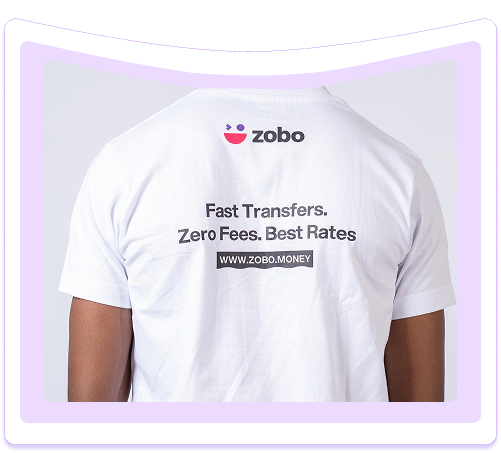 User wearing Zobo shirt